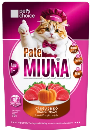 Pate MIUNA cá ngừ và bí đỏ trong thạch – 70g